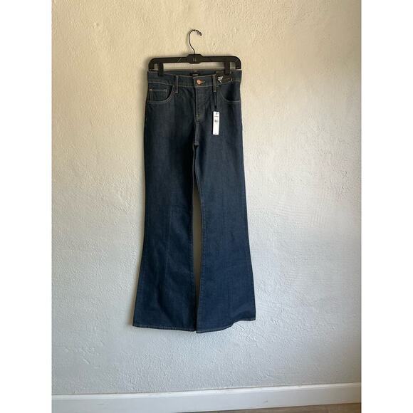Express Woman Mid Rise Dark Wash Back Center Seam '70s Flare Jeans, Size… - Picture 3 of 10